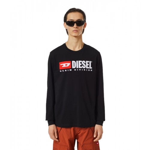 DIESEL ΑΝΔΡΙΚΟ ΜΑΚΡΥΜΑΝΙΚΟ A03768-0AAXJ-9XX T-JUST-LS-DIV T-SHIRT ΜΑΥΡΟ
