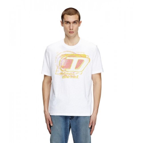DIESEL ΑΝΔΡΙΚΟ T-SHIRT A16430-0QKAP-100 WHITE T-ADJUST-R11